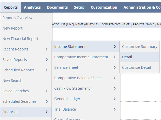 Add A Drill-down Report To The NetSuite Financial Statements